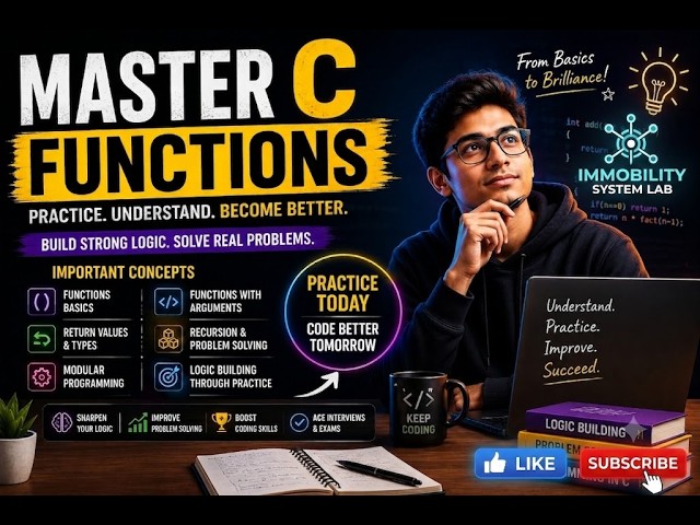 C Functions Practice Programs | Master Functions in C Programming | eMobility System Lab