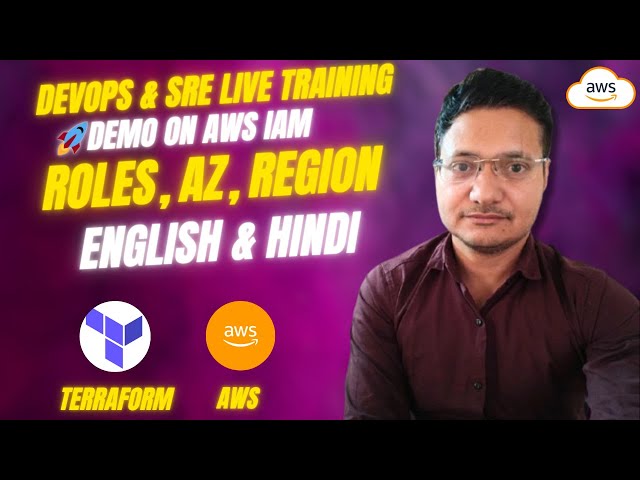 DevOps SRE Training Demo on AWS IAM Roles, Regions, AZs, English and Hindi language choice included