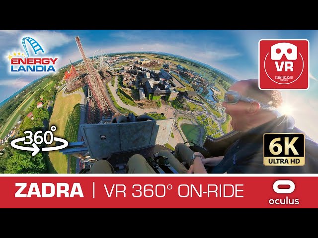 360° ZADRA #EnergyLandia insane VR Roller Coaster onride POV 1st row RMC #vr360 #rollercoaster