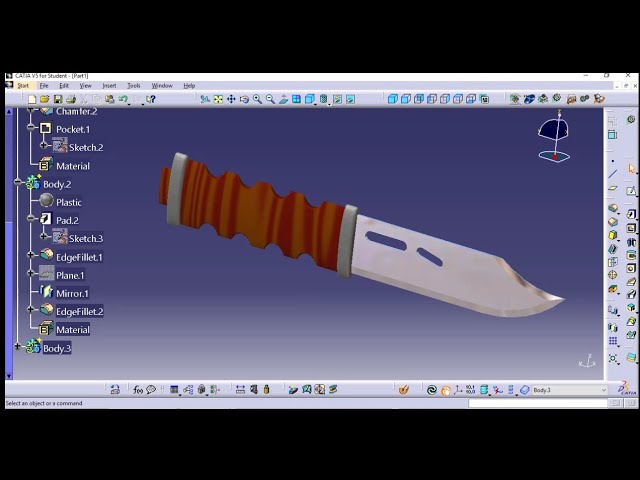 Catia Tutorial| How to Design Knife in Catia V5 for the Beginners