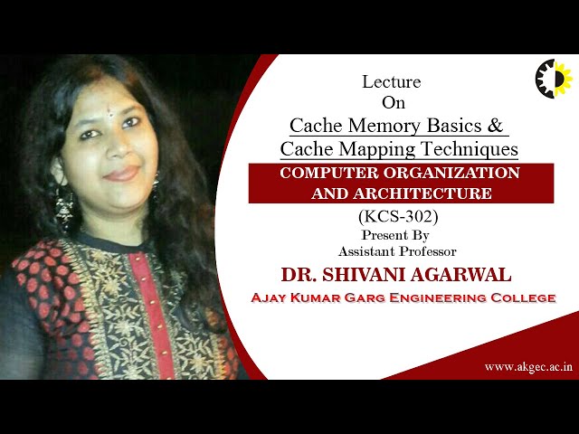 ''Cache Memory Basics & Cache Mapping Techniques'' Computer Organization And Architechure Lecture 04