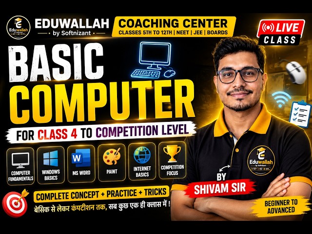 🔥 BASIC COMPUTER COMPLETE CLASS | Class 4 to Competition Level 💻 | Computer Fundamentals | Shivam