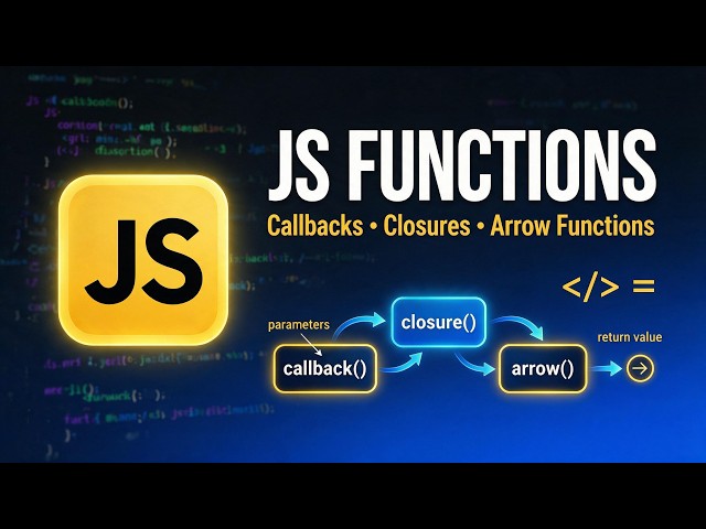 JS Functions, parameters, return, arrow functions, functions as values, callbacks, scope, closures.