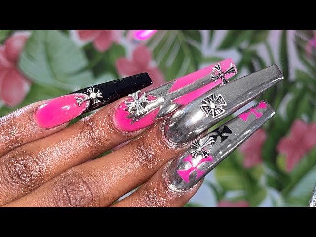 Acrylic nails tutorial | Chrome Nails