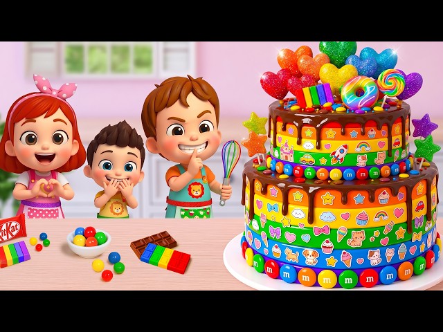 Best Miniature Rainbow Cake Tutorial 🌈 Colorful Mini Chocolate Heart Cake Recipe 💖 Yummy Teeny