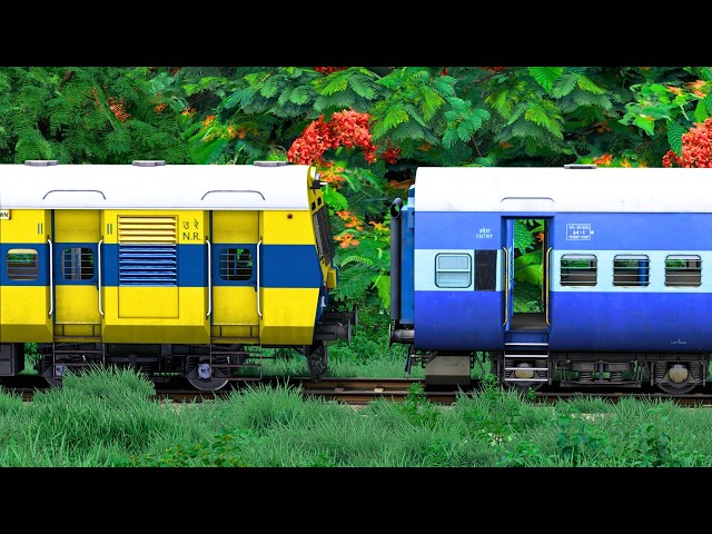ICF MEMU COUPLING ICF BLUE COACH | BUMPY RAILROAD | RAILWORKS | INDIAN TRAIN SIMULATOR GAMEPLAY