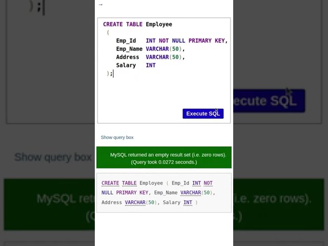 Creating tables in SQL