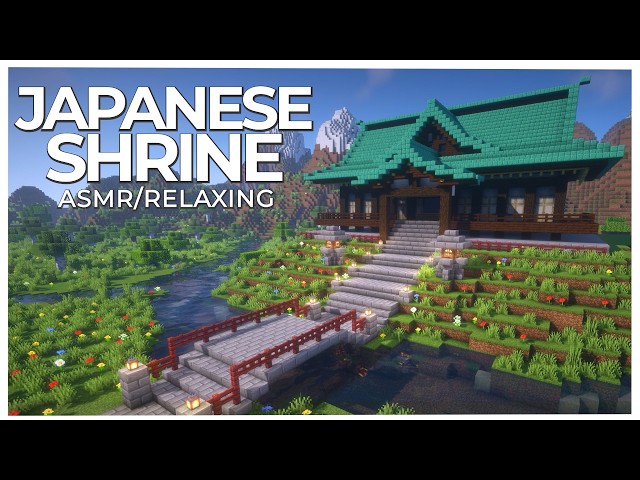 Minecraft JAPANESE SHRINE | Relaxing BGM, No Commentary【作業用マイクラ / 赤い橋と和風建築】