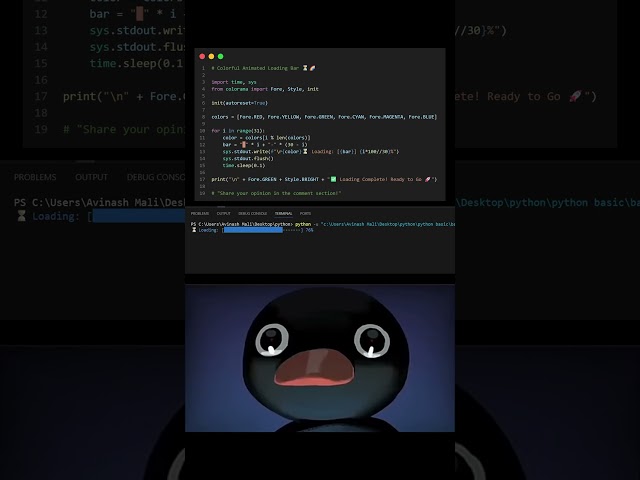 🔹 "Python Loading Bar Animation 🌈 | Python Projects for Beginners"