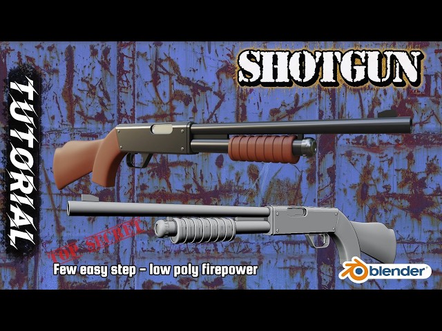 Shotgun in Blender - Low Poly Base