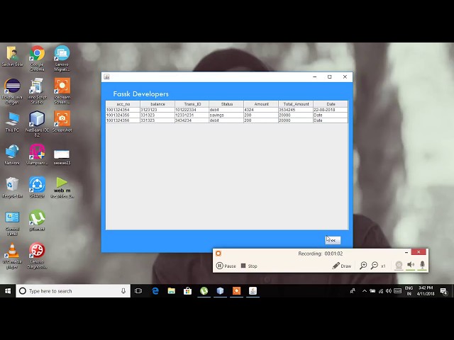 A Simple Java Program -Banking Application-Using NetBeans And MySQL Database