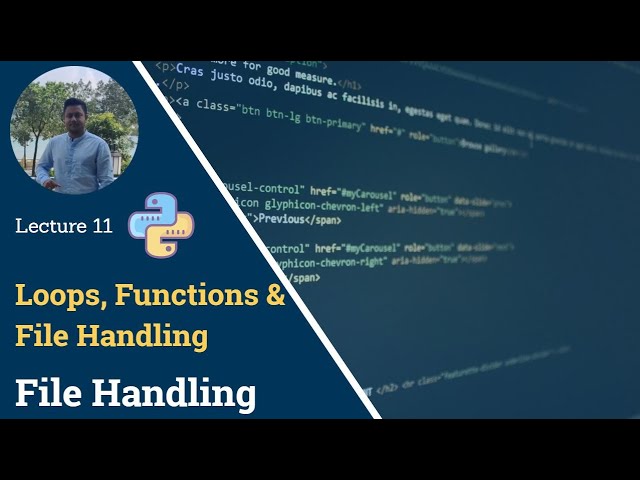 Python File Handling: Lecture 11 | Getting Started with Python | Satyajit Pattnaik