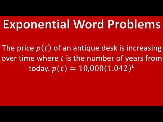 Word Problems Related to Exponential Functions