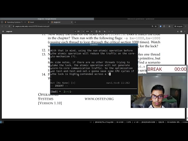 Live study: read along book "Operating Systems: Three Easy Pieces" (Part 187)