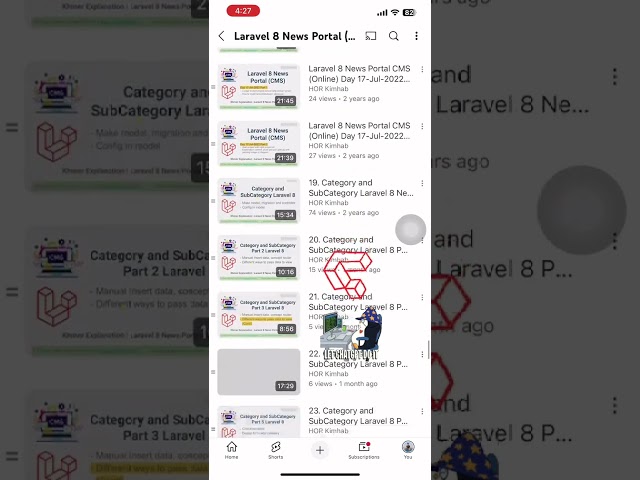 កម្រមេរៀន Laravel ជាភាសាខ្មែរ - Basic laravel khmer playlist - laravel hkimhab