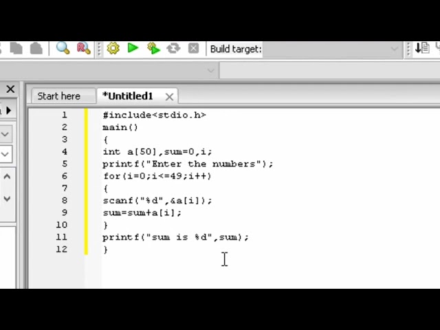 How to calculate sum of 50 numbers using Array in C Language@COMPUTEREXCELSOLUTION