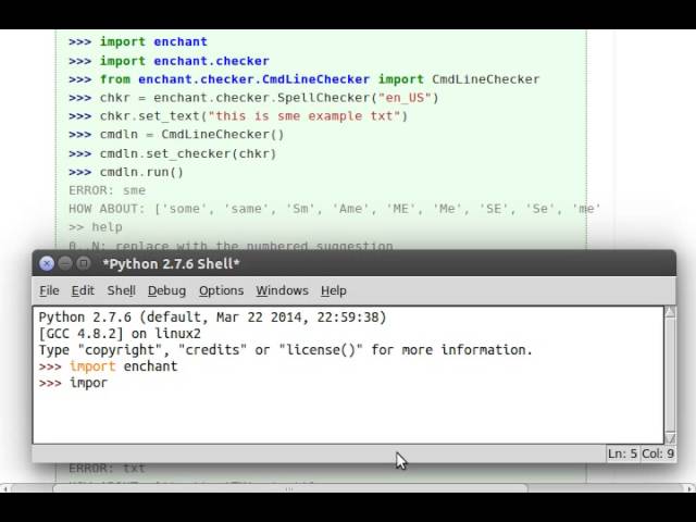Python [pyenchant] 05 wx GUI and CLI tools