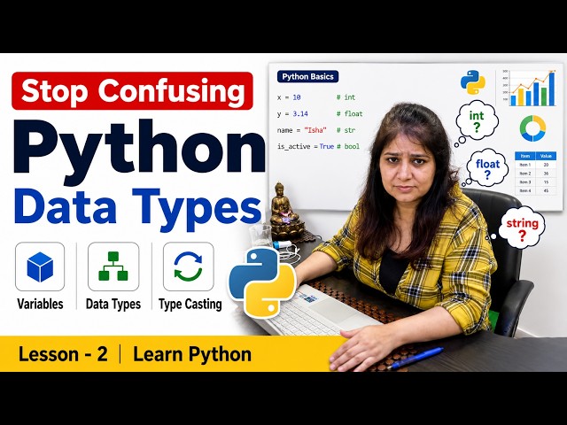 Python Data Types Explained for Beginners | Variables & Type Casting | Lesson 2