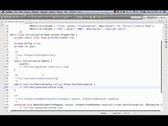 Servlet Initialization Variables