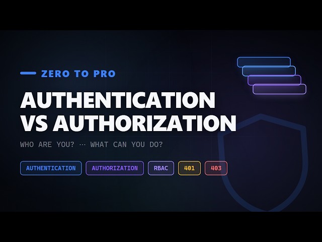 Authentication vs Authorization Explained (Zero to Pro)