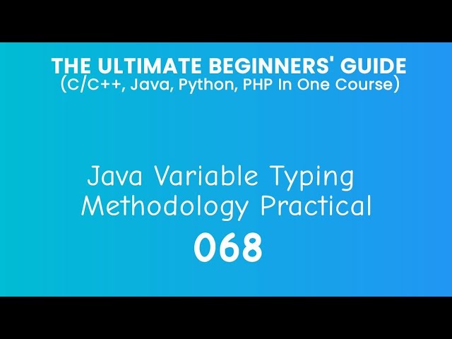 68. Java Variable Typing Methodologies 