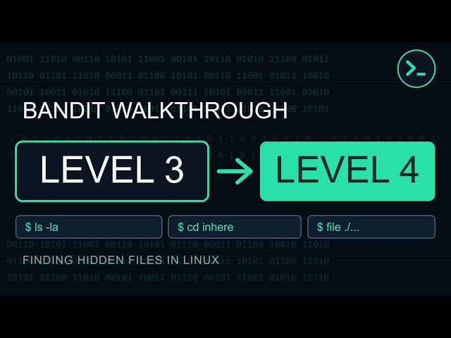 OverTheWire Bandit Level 3 to 4 Walkthrough | Finding Hidden Files in Linux