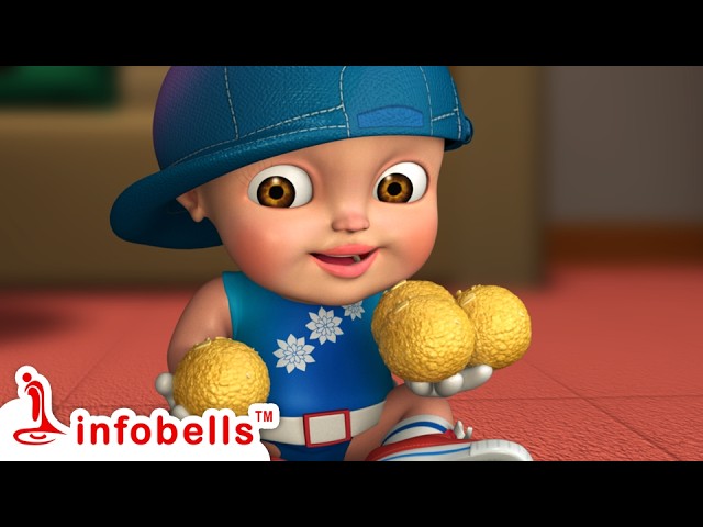 The Fight for Round Laddoos! - Siblings Fight | Hindi Rhymes for Children | Infobells #brothersis...