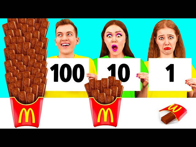 100 Layers of Food Challenge | Food Battle by PaRaRa Challenge