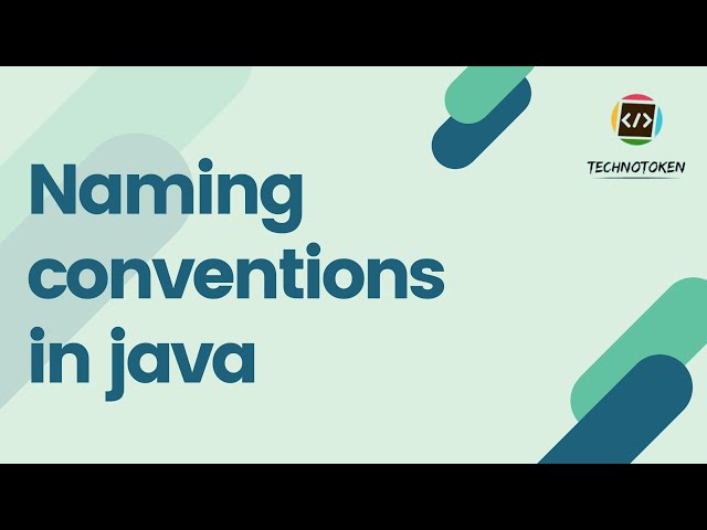 Naming conventions in java