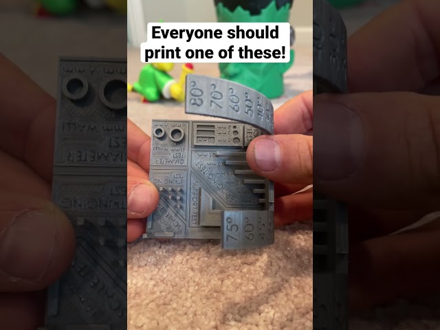 Print this 3D printer test! So helpful for settings and calibration.  #3dprinted #howto #shorts