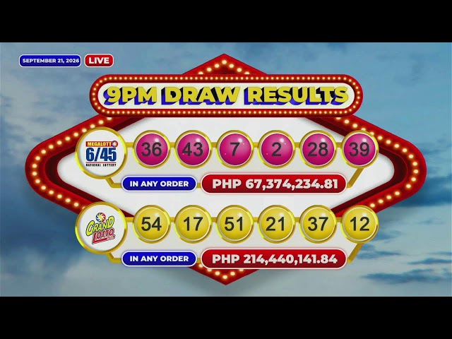 [LIVE] PCSO 9:00 PM Lotto Draw - September 21,  2026