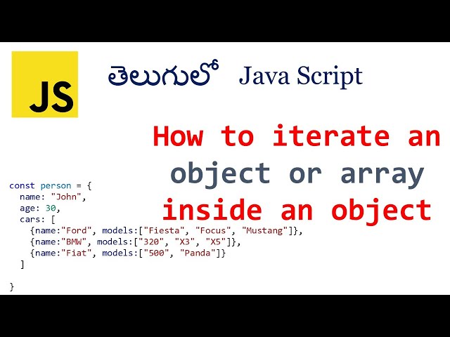 Iterate nested object in javascript | How to iterate object in Javascript| Objects in JavaScript
