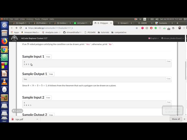 B - Polygon || AtCoder Beginner Contest 117 || Easy solution || ABC 117