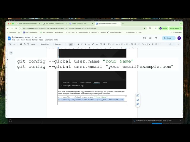 MacOS Git install and GitHub setup