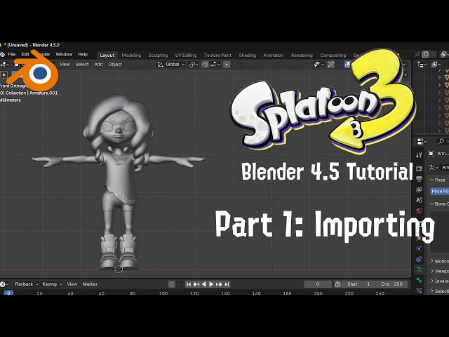 How to remake SPLATOON CHARACTERS in Blender! Part 1: Importing