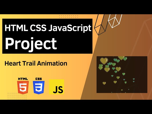 HTML CSS JavaScript Project - Heart Trail Animation