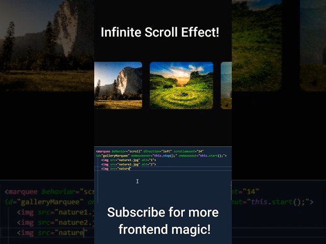 Infinite Scroll Gallery using HTML & CSS 🔁 | Pure CSS Magic 😱 #shorts #coding