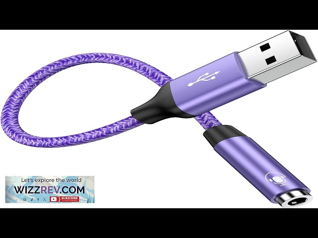 USB to 3.5mm Jack Audio Adapter USB to Aux Cable External Stereo