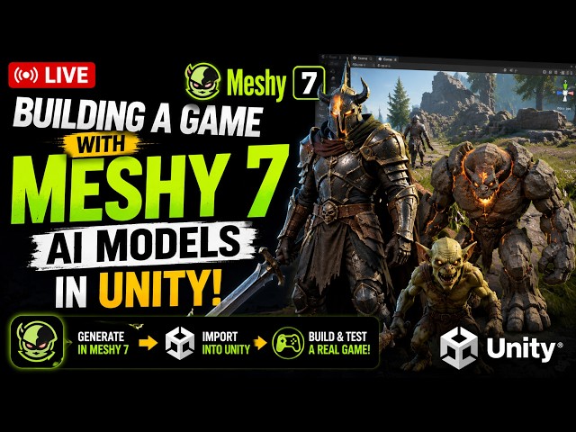I’m Building a Game with Meshy 7 AI Models in Unity! 🔥 | Live