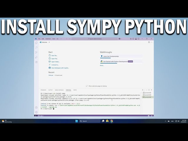 How To Install SymPy for Python in VS Code