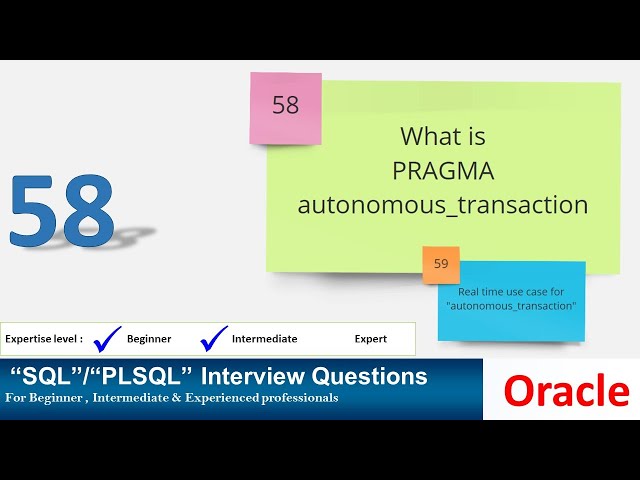 Oracle PL SQL interview question | oracle pragma autonomous transaction