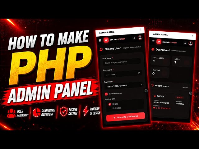 🤯 How to Make a PHP Admin Panel in Just 5 Minutes | Full Beginner's Tutorial | Useful 2026 Method