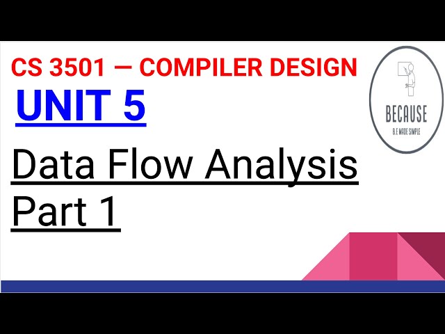 5.9. Data Flow Analysis Part 1  in Tamil
