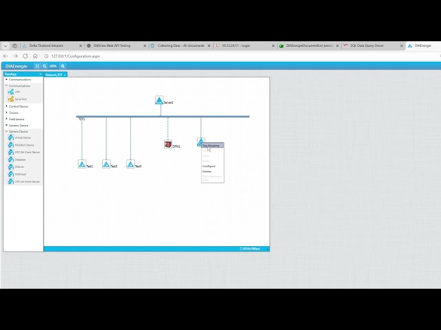 Real time data from DIAEnergie MS SQL server by using Databse Device