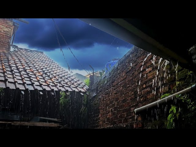 Heavy Rain Sounds on Rooftop | Deep Sleep, Relaxation & Stress Relief”
