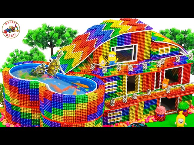 DIY: Cómo hacer una villa con piscina en la azotea con bolas magnéticas de colores