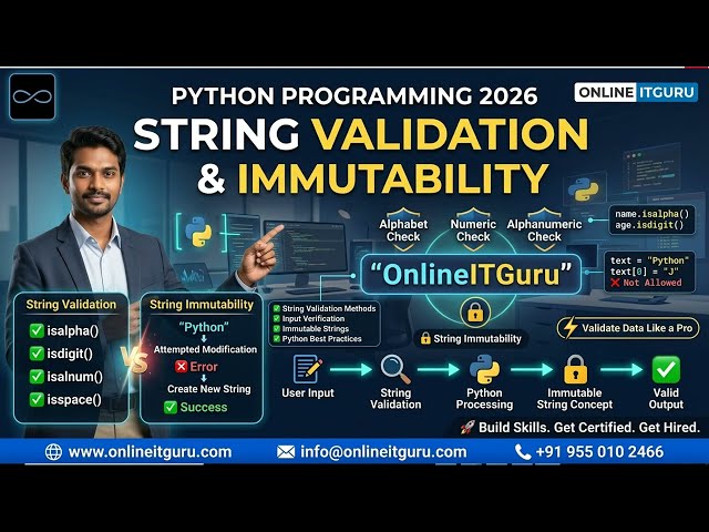 Python Programming | Advanced String Validation & Immutability Concepts | Live Workflow|OnlineITGuru
