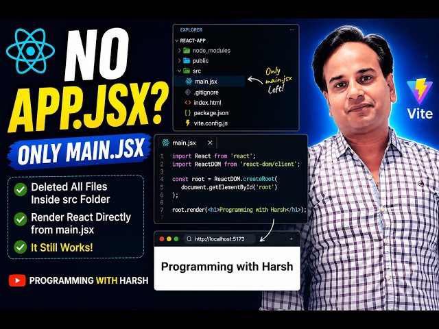 Can React Run Without App.jsx? Render React Using Only main.jsx | React Tutorial