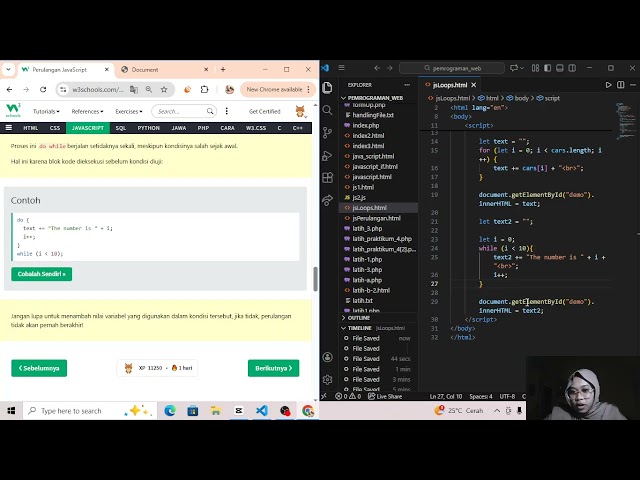 Belajar JavaScript Lengkap: JS Loops, Break, dan Continue | Tutorial Pemula (W3Schools)