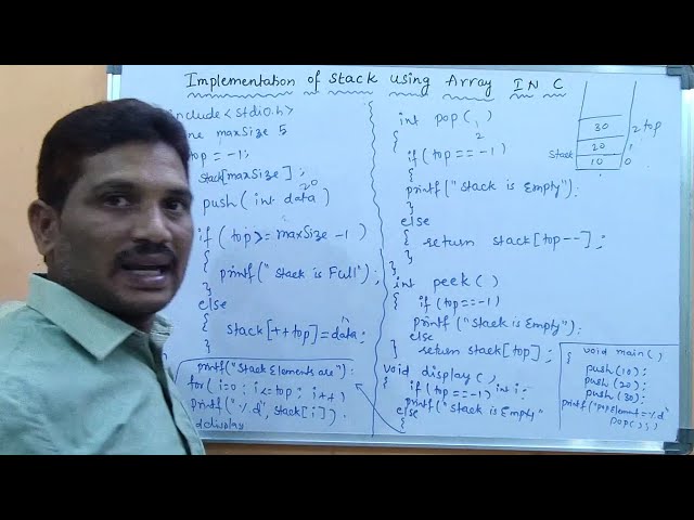 Implementation of Stack Using an Array in C Programming